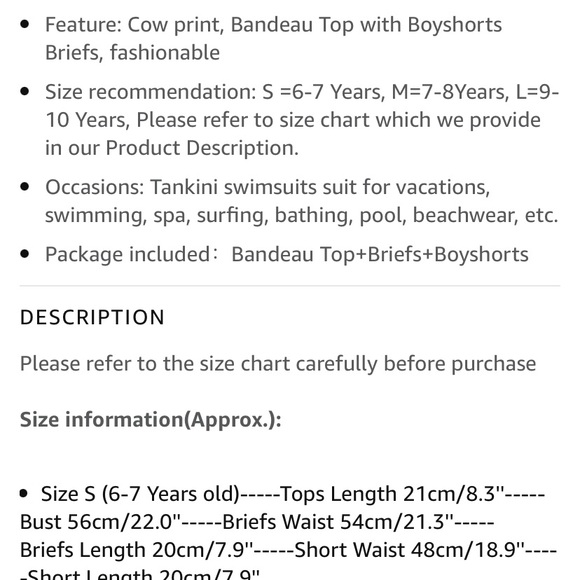 8/10 NEW! 3 PC BIKINI W BOARD SHORTS GIRLS COW - Picture 8 of 8